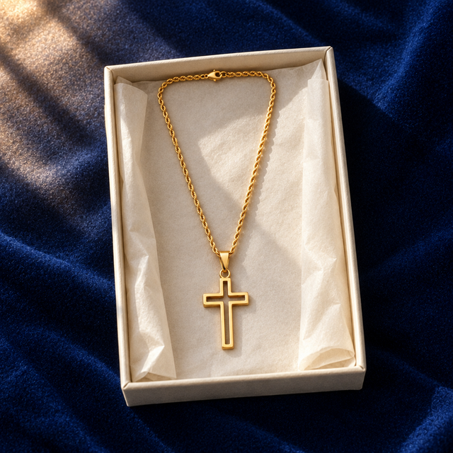 Men's Hollow Cross Necklace | Modern Stainless Steel Cross