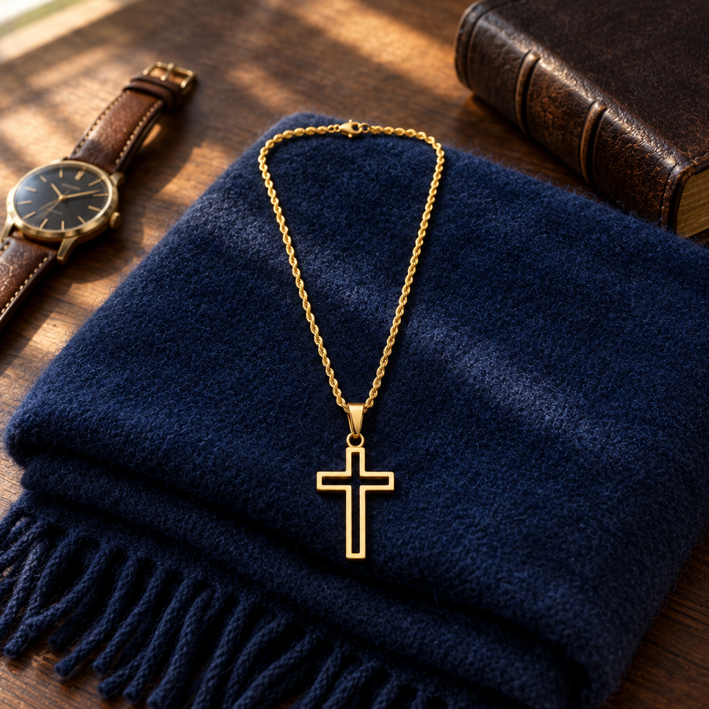 Men's Hollow Cross Necklace | Modern Stainless Steel Cross